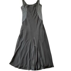 ANN KLEIN 100% Silk Evening Maxi‎ Gown Womens 10 Halter Black